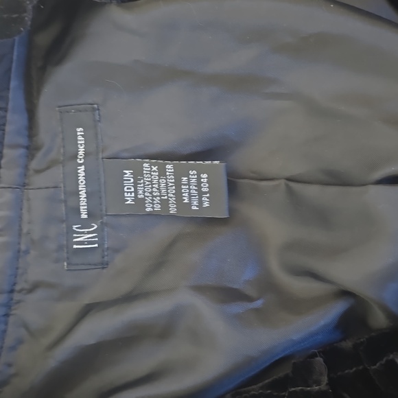 Inc Black Velvet Zippered Blazer Medium - Picture 8 of 10